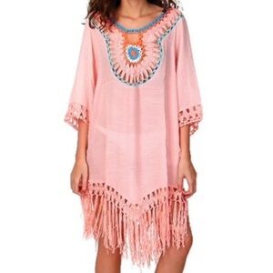 Bohemian Crochet Tassels Tunic Swimsuit Coverup